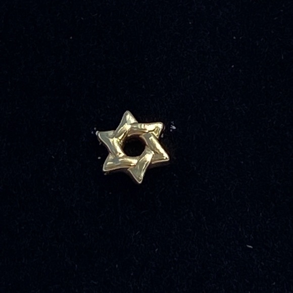 14-k Yellow Gold Star of David Post Earrings - Picture 5 of 6